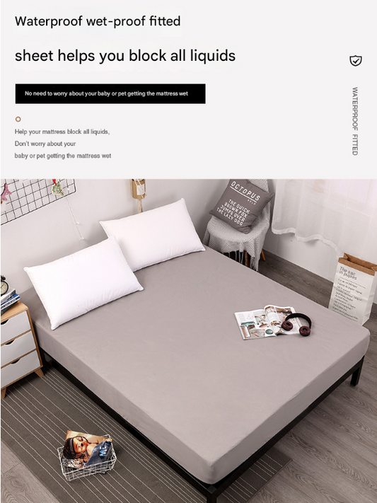 Purple Queen Size Waterproof Fitted Mattress Protector - Soft & Breathable Bed Cover, Hypoallergenic, Deep Pocket (152x190x30cm)