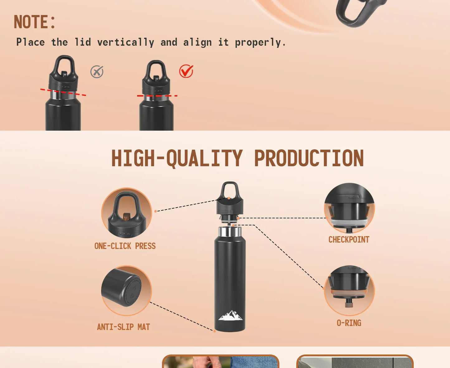 Red 680ml Insulated Stainless Steel Water Bottle - Leakproof One-Click Lid Thermal Flask for Hot & Cold Drinks - Mekamart Australia