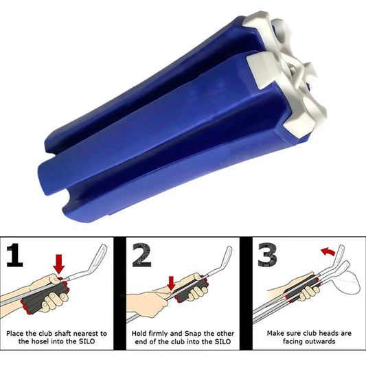 Blue Set of 2 Portable Golf Club Carrier Holders - Lightweight Club Organizer Caddy - Mekamart Australia
