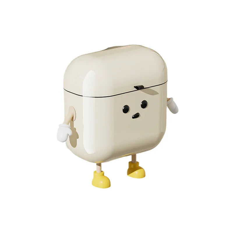 Cream white wall hanging trash can U fun style small size 26cm * 20cm (with handle) * 25.5cm - Mekamart Australia