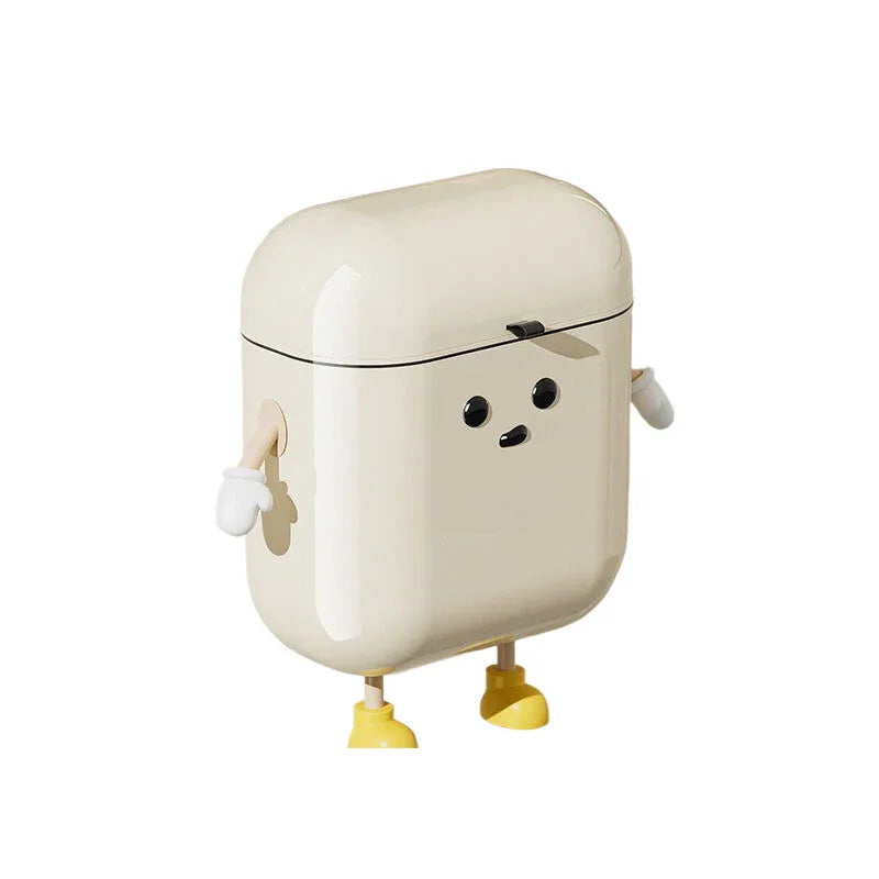 Cream white wall hanging trash can U fun style large size 26cm * 20cm (with handle) * 29.5cm - Mekamart Australia