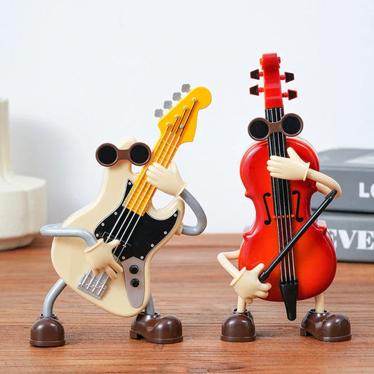 Dancing Musical Instrument Figurines - Wind-Up Guitar & Cello Toys with Moving Parts(Violin) - Mekamart Australia