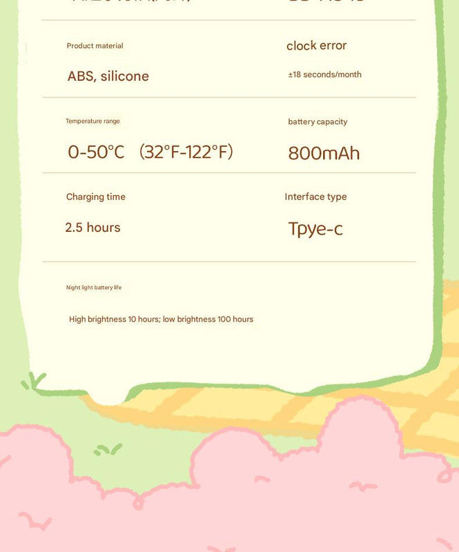 Cute Animal Digital Alarm Clock with Night Light, Temperature & Countdown Timer(Gray koala)