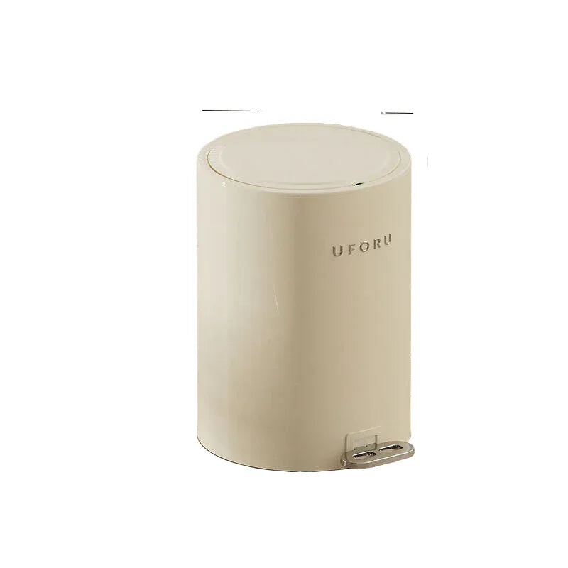 Milk white circular garbage bin 15L 23.8cm * 33.5cm - Mekamart Australia