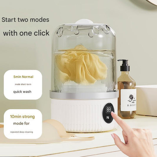 White Travel-Friendly Mini Washing Machine - USB Powered, Automatic, for Small Loads - Mekamart Australia