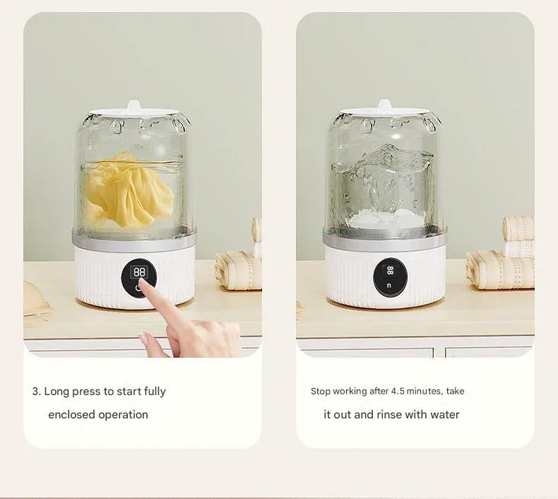 Blue Travel-Friendly Mini Washing Machine - USB Powered, Automatic, for Small Loads - Mekamart Australia