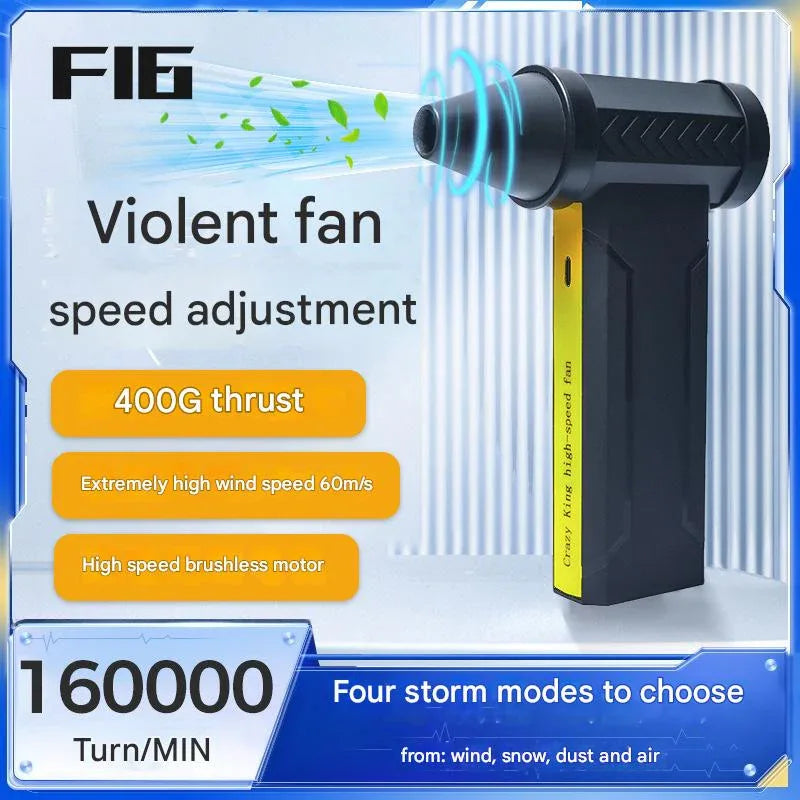 Portable Jet Fan - 200W Powerful Handheld Air Duster & Blower (Red flower color)