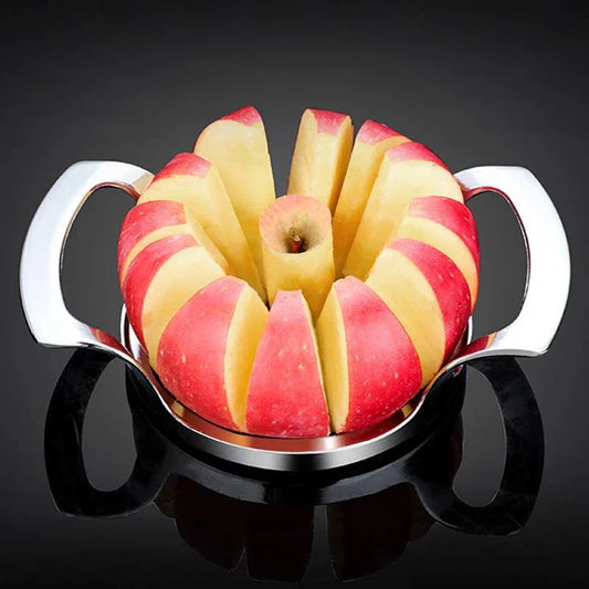 Silver Premium Apple Slicer Corer - Heavy Duty Stainless Steel Fruit Cutter, 12-Slice Divider Kitchen Gadget - Mekamart Australia