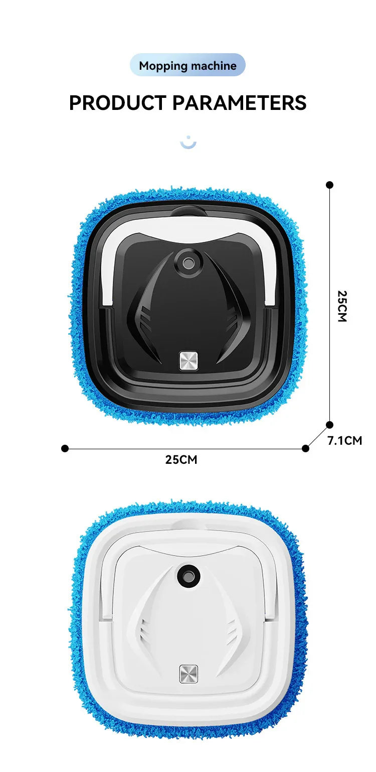 Black Smart Robotic Floor Mop with Humidifier Spray - Ultra-Slim Automatic Wet & Dry Floor Cleaner - Mekamart Australia