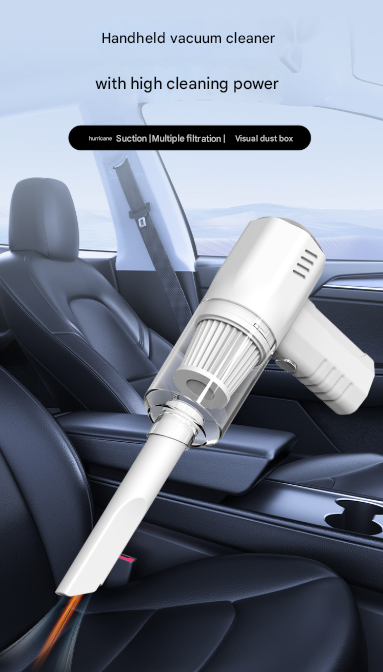 White 2-in-1 Cordless Handheld Vacuum and Air Blower - Portable & Lightweight Cleaner for Car, Home, and Pet Hair