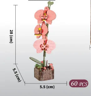 DIY 3D Wooden Butterfly Orchid Puzzle - 60-Piece Kids' Craft Toy - Mekamart Australia