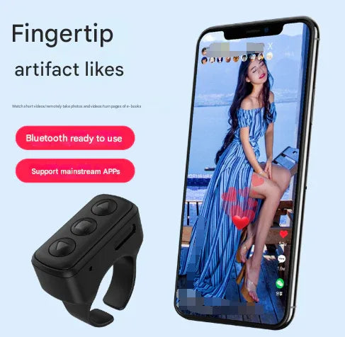 2-Piece White Bluetooth Video Controller - 3-Button Remote for TikTok and Page Scrolling - Mekamart Australia