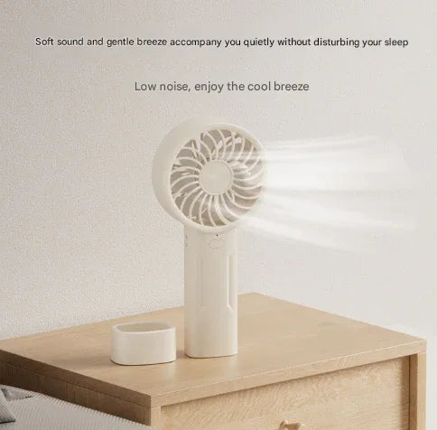 White Mini Portable USB Rechargeable Fan - Quiet Cooling for Desk or Travel - Mekamart Australia