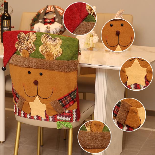 Festive Christmas Dining Chair Covers | Santa, Snowman & Reindeer Character Slipcovers