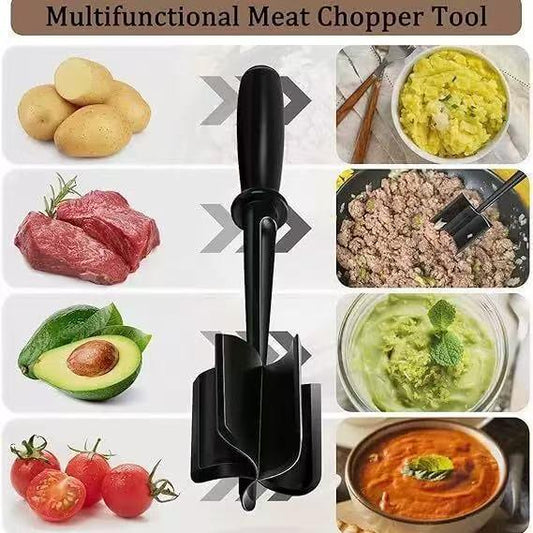 3-pieces Red Premium Heat Resistant Meat Chopper - Ground Meat Masher Utensil for Hamburger & Non-Stick Pans - Mekamart Australia