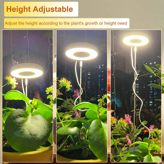 White Full Spectrum LED Grow Light with Telescopic Stake for Indoor Plants - Mekamart Australia