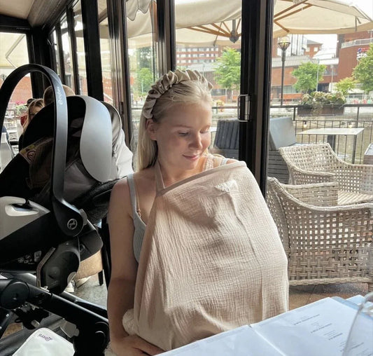 Pink Soft Muslin Cotton Nursing Cover - Breathable Breastfeeding Apron for Privacy - Mekamart Australia