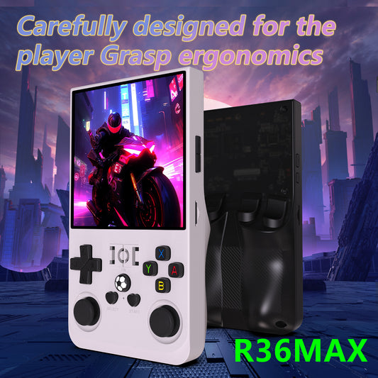 R36MAX Handheld Retro Game Console - 4.0 IPS Screen Open Source Linux 4000mAh Battery 30+ Emulators(black)"