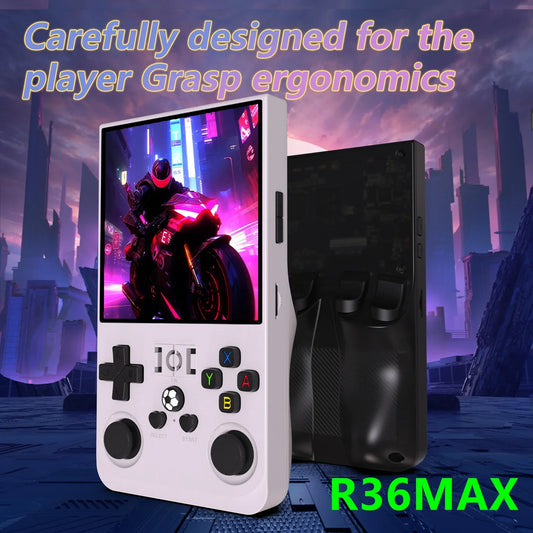 R36MAX Handheld Retro Game Console - 4.0 IPS Screen Open Source Linux 4000mAh Battery 30+ Emulators(white)" - Mekamart Australia