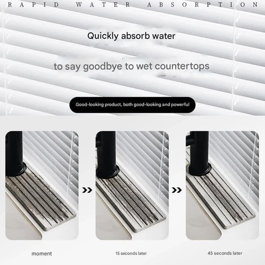 Diatom Mud Faucet Splash Guard & Absorbent Mat - Quick Dry, Non-Slip Sink Organizer(dark grey) - Mekamart Australia