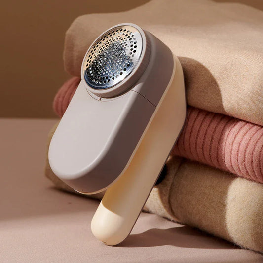 Rechargeable Electric Fabric Shaver - Powerful Lint Remover with Dual-Ring Blades & Ergonomic Design(champagne) - Mekamart Australia