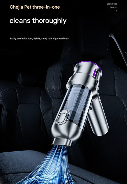 Silver and Purple 4-in-1 Cordless Handheld Vacuum Cleaner - Powerful 16KPa Suction with Brushless Motor, Blower & Air Pump - Mekamart Australia