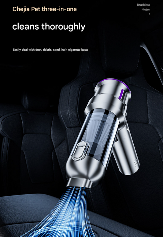 Silver and Purple 4-in-1 Cordless Handheld Vacuum Cleaner - Powerful 16KPa Suction with Brushless Motor, Blower & Air Pump