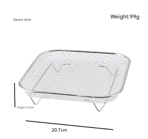 Silver 3-Pack Stackable Air fryer Racks - Food Grade Stainless Steel Multi-Layer Dehydrator & Crisper Tray Accessory - Mekamart Australia