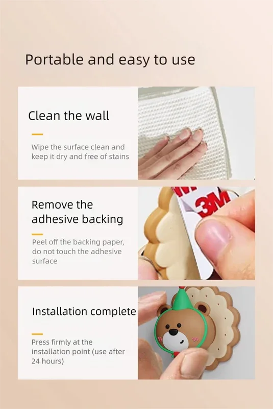 4 Pcs Yellow Adorable Bear Wall Protector - Multi-Use Self-Adhesive Door Stopper Bumper - Mekamart Australia