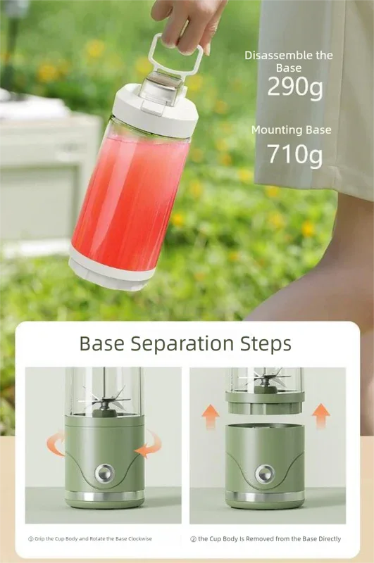 Green Portable Automatic Rechargeable Blender Wireless Juicer Mini Ice Crusher for Smoothies & Shakes - Mekamart Australia