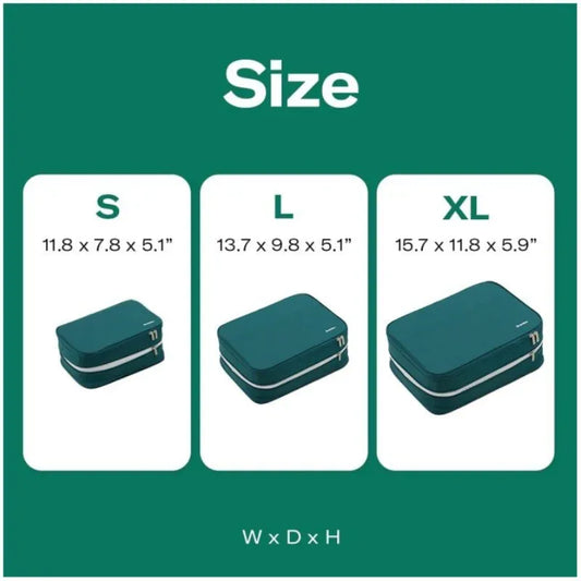 M Black Durable & Expandable Travel Packing Cube - Tear-Resistant & Water-Repellent Clothing Organizer with Double Zippers - Mekamart Australia