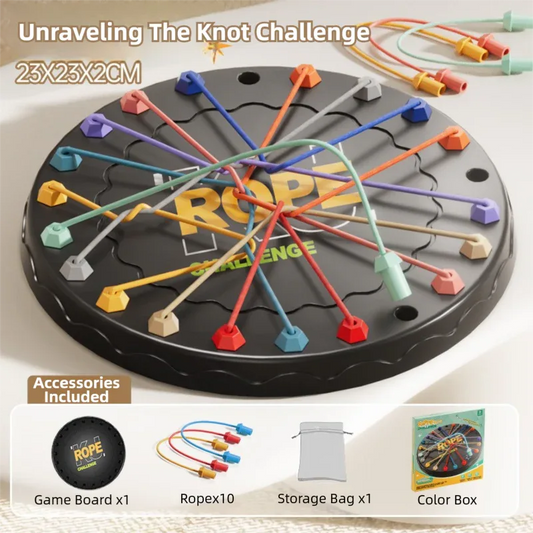 Rope Tangle Challenge Game (23x23CM) - Logic & Focus Educational Toy, Critical Thinking Puzzle for Kids & Family Interactive Fun - Mekamart Australia