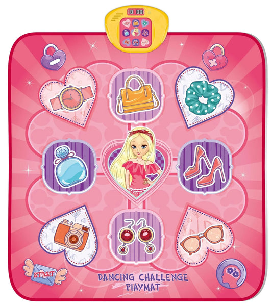 2-Pack Kids Multifunctional Electronic Dance Mat(100x87CM) - Dessert & Pink Ornament Theme Play Mat with Sound Recognition for Early Education and Physical Exercise - Mekamart Australia