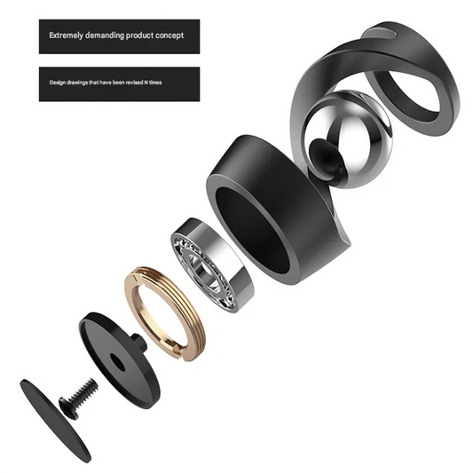 Golden gyroscope and silver beads Kinetic Levitating Desk Toy - Silent Spinning Floating Gyroscope for Stress Relief & Office Decor - Mekamart Australia