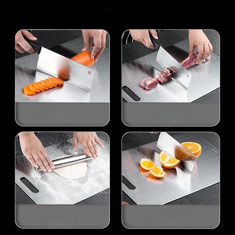 Dual-Sided Stainless Steel Chopping Board - Hygienic & Durable Kitchen Cutting Board for Meat, Veggies & More(40*60cm)