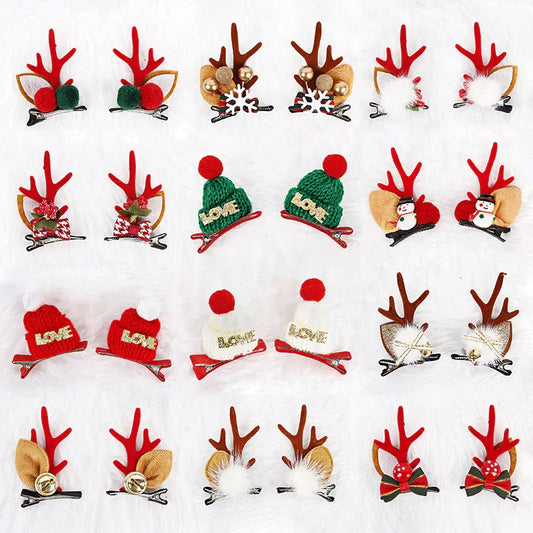 Snowflake Summary Festive Christmas Hair Clips for Girls & Women - Fabric & Metal Design - Mekamart Australia