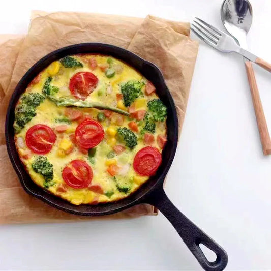 Three-piece set Heavy Duty Cast Iron Skillet & Grill Pan Thickened Vintage Style Cookware for Steak Breakfast & Camping - Mekamart Australia