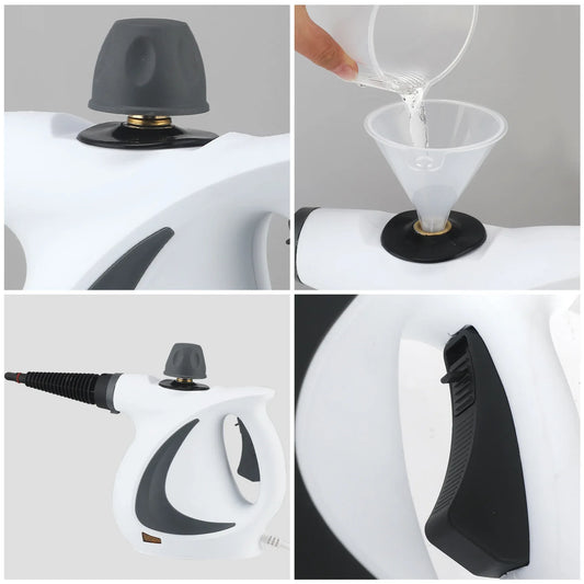 Blue Handheld Steam Cleaner 1050W High Pressure Chemical Free Cleaning Machine with 12 Piece Accessory Set for Kitchen Bathroom Car and Upholstery - Mekamart Australia