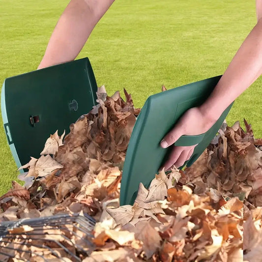 Pair of Horticultural Leaf Rake Hand Tools Set Large Plastic Claw Grabber Ideal for Collecting Yard Debris, Grass Clippings, and Scraps Army green