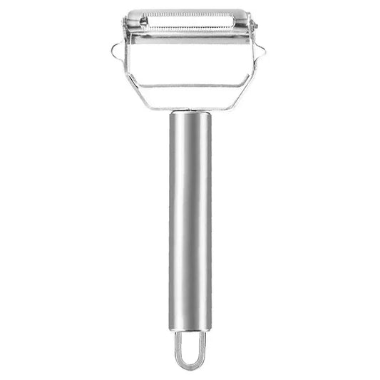 Premium Stainless Steel Dual Peeler & Julienne Cutter - 2-in-1 Vegetable Slicer with Swivel Blade - Heavy Duty Multi-Function Kitchen Tool for Potatoes, Carrots & Fruit - Mekamart Australia