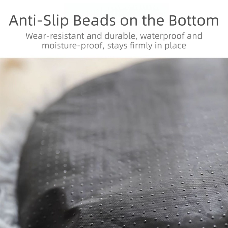 Rainbow Colors Cozy Donut Long Plush Cat & Dog Calming Bed(Diameter 50cm) - Double-Layer PP Cotton Filling Warming Pet Bed with Anti-Slip Base & Free Blanket