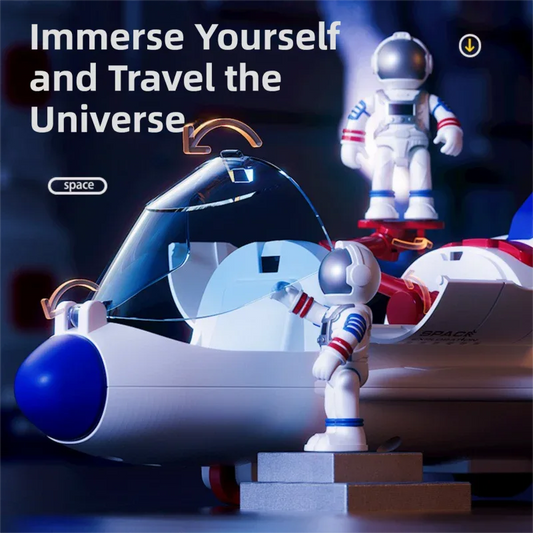 Educational Space Rocket & Astronaut Playset for Boys - Spaceship Model with Lights & Sounds, Assembly Feature, Great Birthday Gift - Mekamart Australia