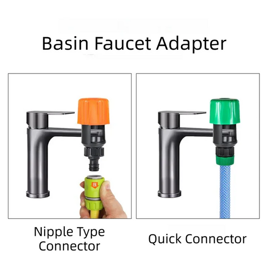 2-Pack Orange Universal Nipple Connector for Mixer Taps up to 3.3CM - Plastic Leak-Proof Hose Fitting, Kitchen & Garden Tap Adapter - Mekamart Australia