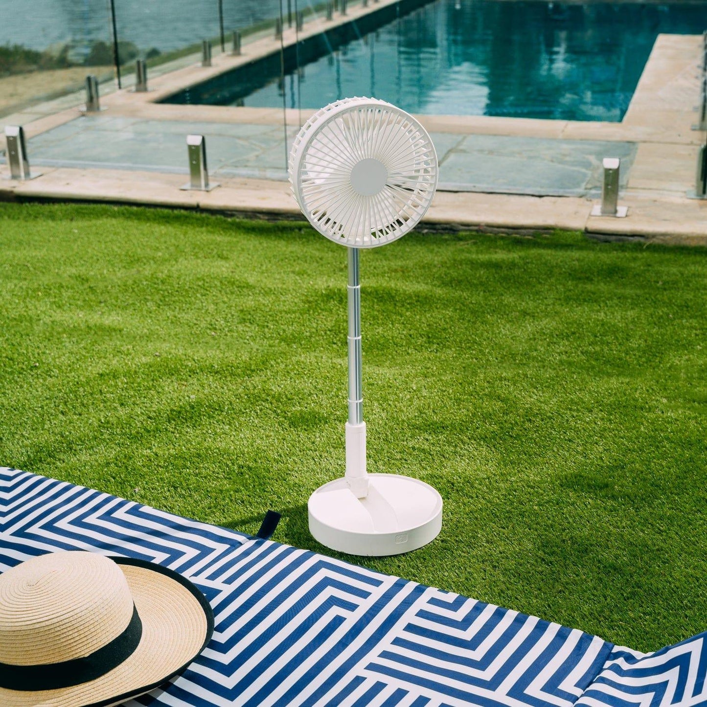 Folding Telescopic 4.5W Portable Height/Tilt Adjustable Rechargeable Cordless Fan - Mekamart Australia