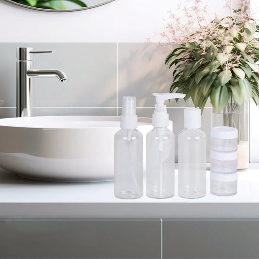 6 Pcs Travel Bottle Set with PVC Storage Bag - Mekamart Australia