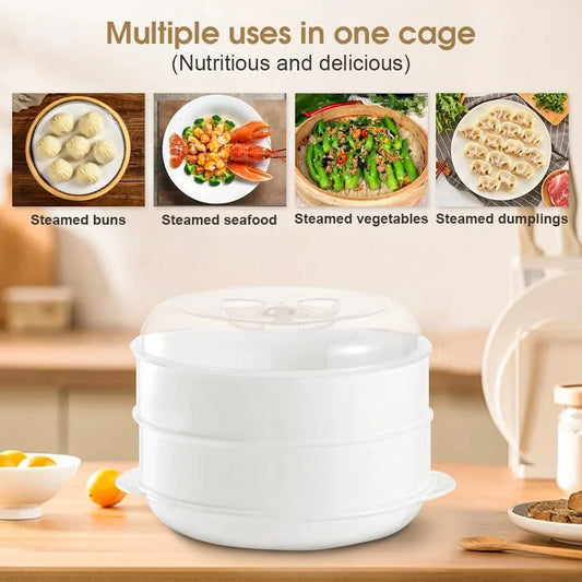 2 Tier Microwave Steamer - Mekamart Australia