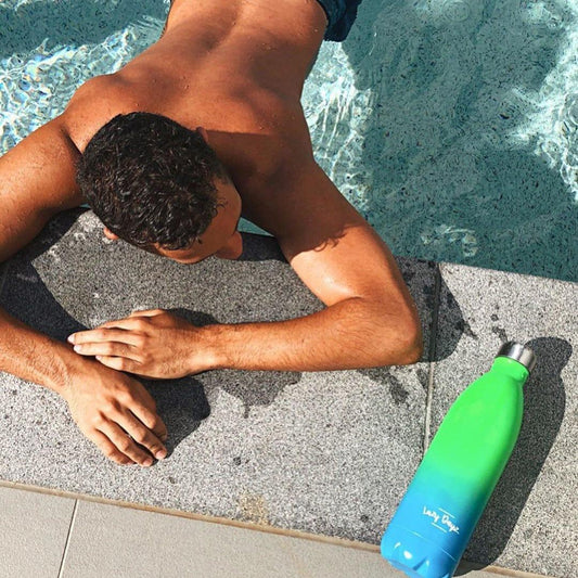 Lazy Dayz Jumbo Drink Bottle 1L - Yellow Peach Ombre - Mekamart Australia