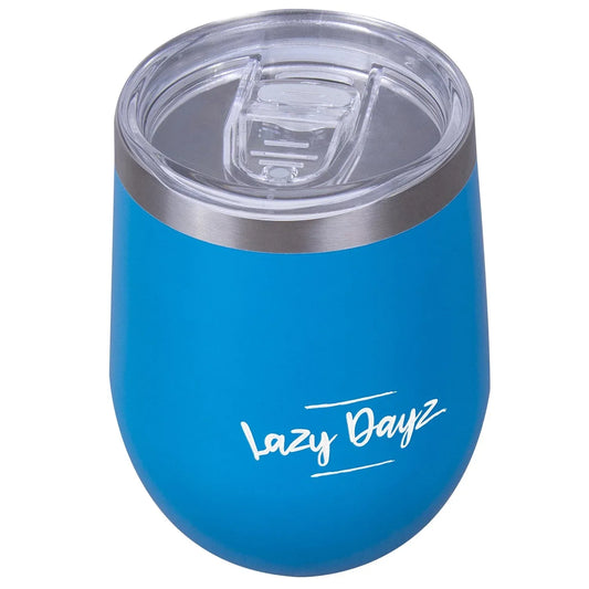 Lazy Dayz Stemless Wine Cup 350ml - Blue - Mekamart Australia
