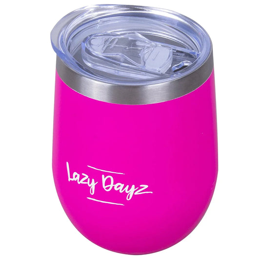Lazy Dayz Stemless Wine Cup 350ml - Pink - Mekamart Australia