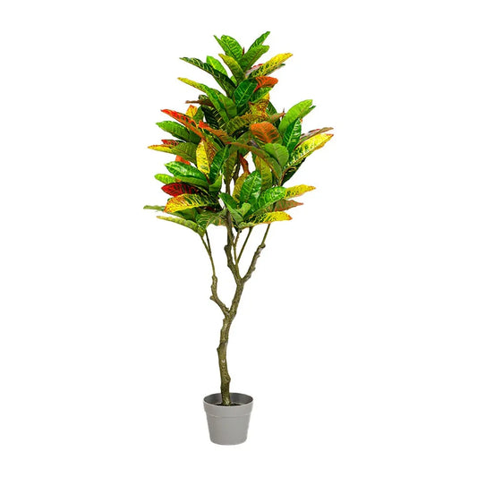 125cm Faux Artificial Home Decor Potted Codiaeum Plant - Mekamart Australia